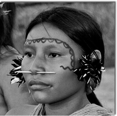 Piercing du septum portée par une native american